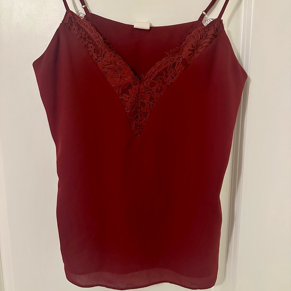 Melrose and Market Deep Red Lace Cami